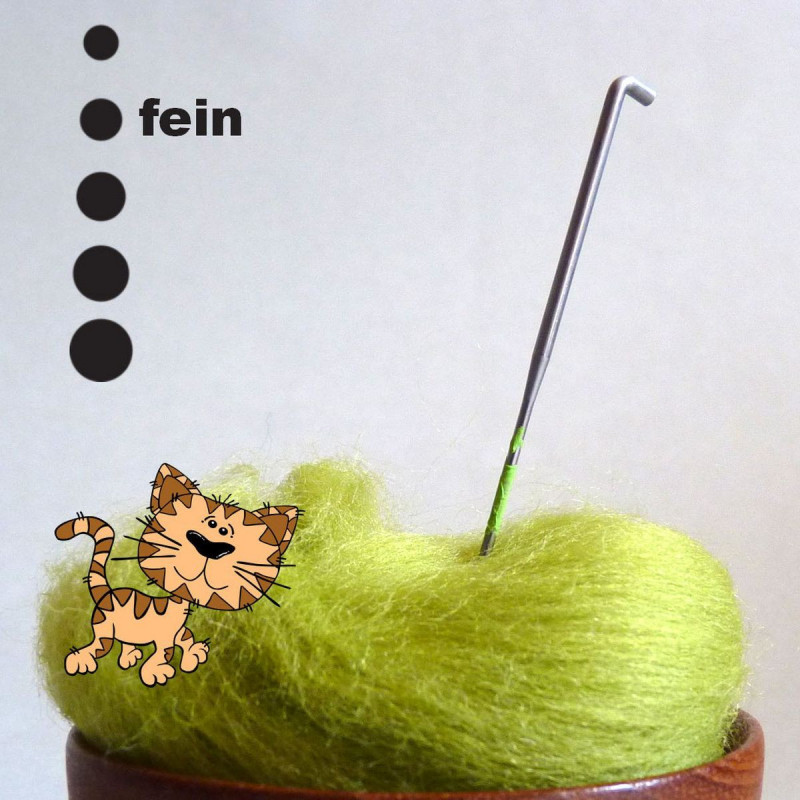 Fellnadel - hellgrün markiert - 40 Gauge