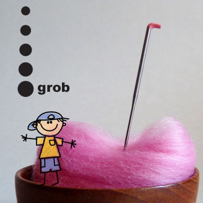 Kinderfilznadel - 32 Gauge - pinkes Köpfchen