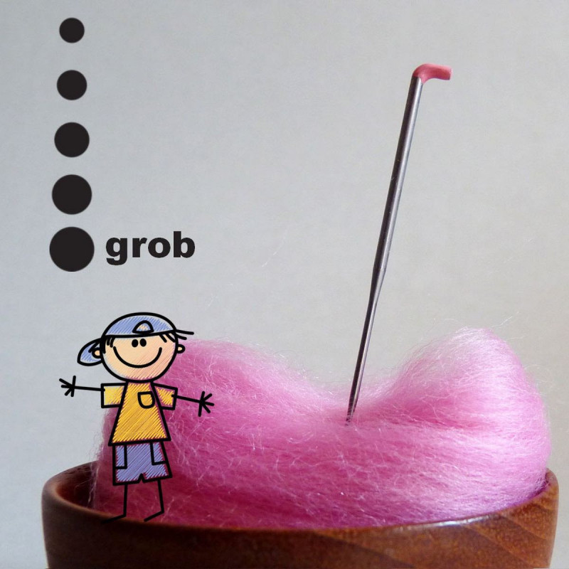 Kinderfilznadel - 32 Gauge - pinkes Köpfchen