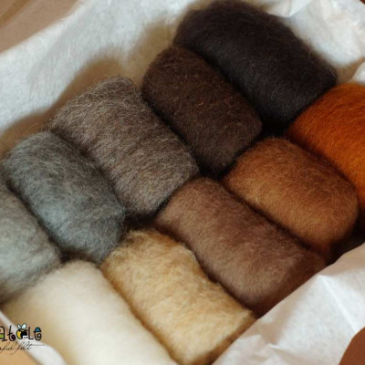 Vlieswollset Naturtöne