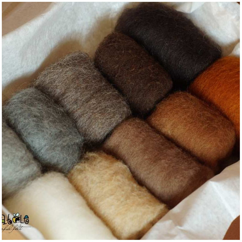 Vlieswollset Naturtöne