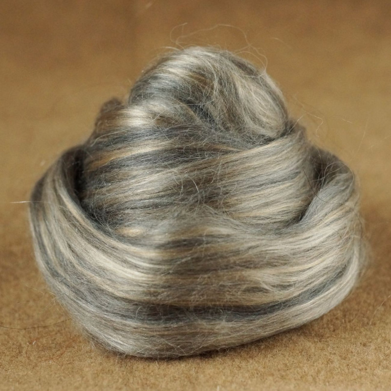 Mischkammzug Silbergrau