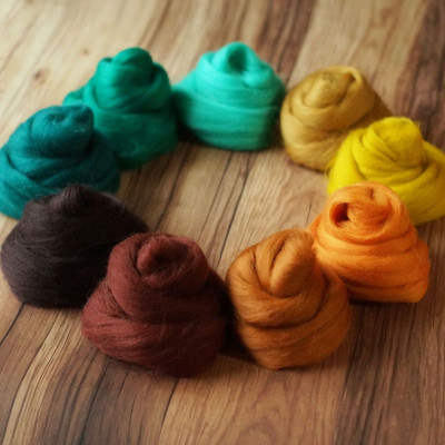 Kammzugset in 9 Smaragd-, Orange- und Brauntönen