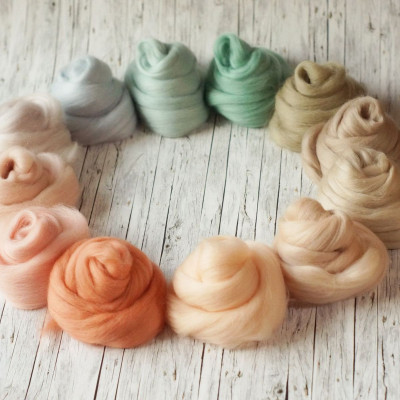 Kammzugset in 12 Lachs-, Mint- und Mandeltönen