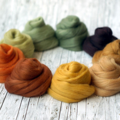 Kammzugset mit 9 Orange-, Braun- und Grüntönen