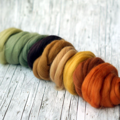 Kammzugset mit 9 Orange-, Braun- und Grüntönen