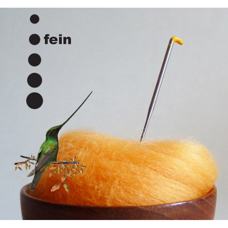 Extrafeine Filznadel mit häkchenfreier Kante - 42 Gauge - goldorange Markierung