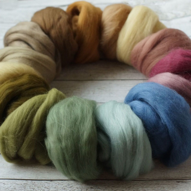 Kammzugset Farben wie Pflanzengefärbt