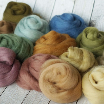 Kammzugset Farben wie Pflanzengefärbt