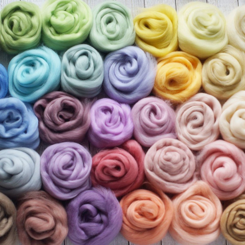 Großes Kammzugset Pastelltöne