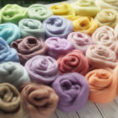 Großes Kammzugset Pastelltöne