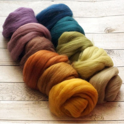 Kammzugset  mit 10 herbstlichen Farben