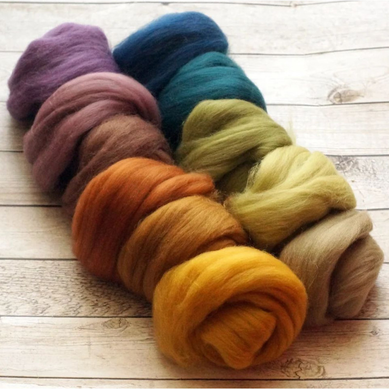 Kammzugset  mit 10 herbstlichen Farben