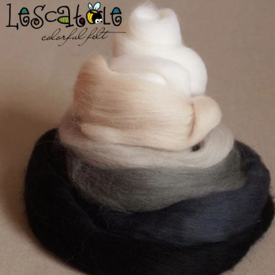 Kammzugset  Weiß - Grau - Schwarz