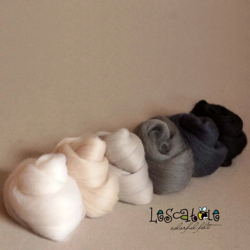 Kammzugset  Weiß - Grau - Schwarz