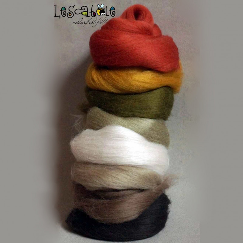 Kammzugset  mit 8 natürlichen Farbtönen