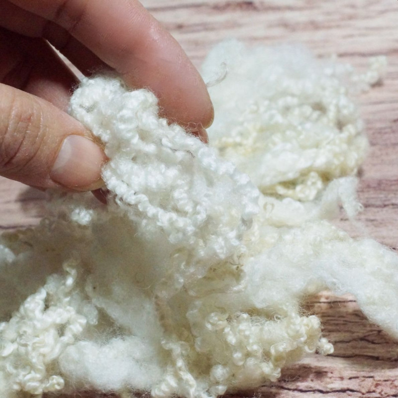 Blue Faced Leicester Locken Naturweiß