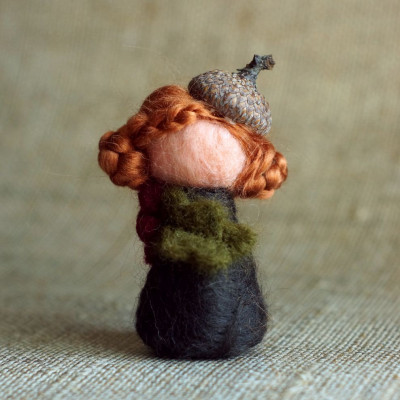 Viskose Kammzug-Set Zimt-Aubergine