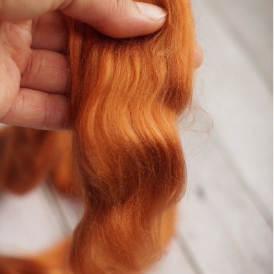 Viskose Kammzug-Set Zimt-Aubergine