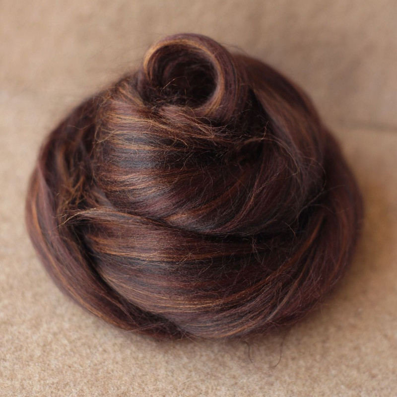 Viskosekammzug Feenhaarmelange Dunkelbraun