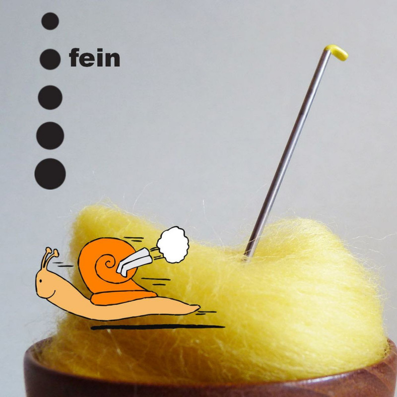 Flinke Filznadel - fein mit effektiven Häkchen - gelbe Markierung