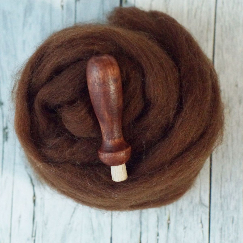 Kleiner Filznadelgriff aus Holz - Palisander