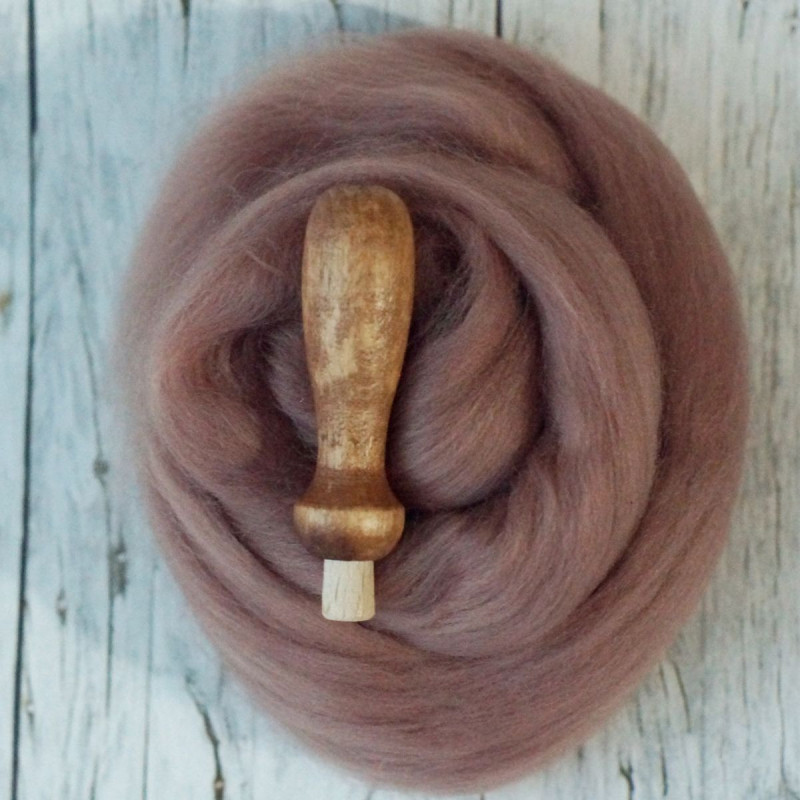 Kleiner Filznadelgriff aus Holz - Kirsche