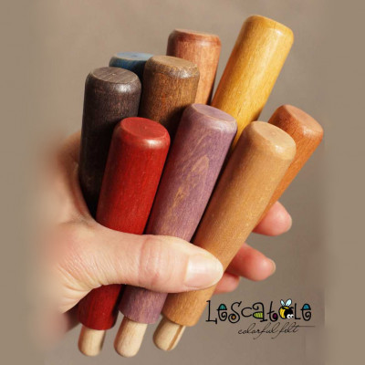 Großer Filznadelgriff aus Holz