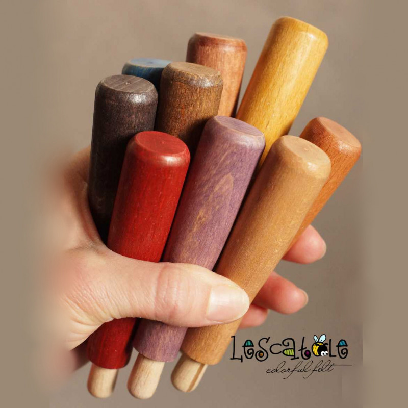 Großer Filznadelgriff aus Holz