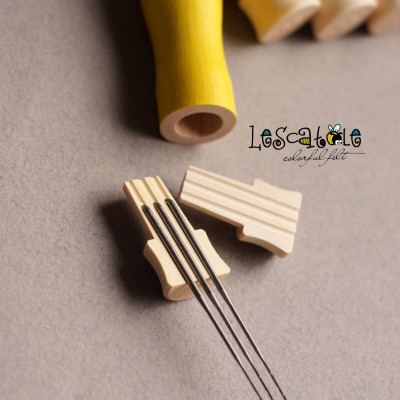 3er-Filznadelgriff aus Holz