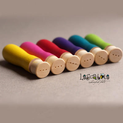 3er-Filznadelgriff aus Holz