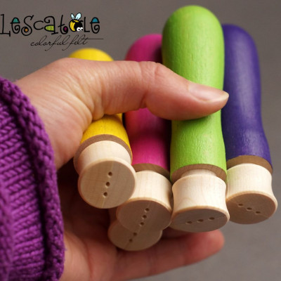 3er-Filznadelgriff aus Holz