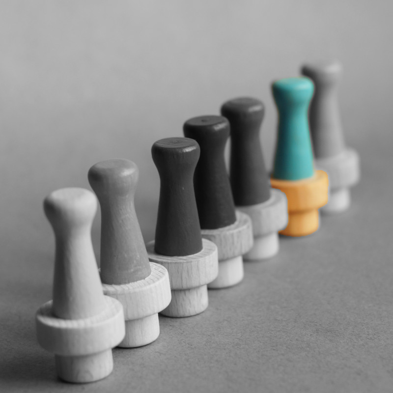 6er-Filznadelgriff aus Holz Türkis