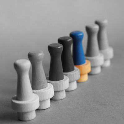 6er-Filznadelgriff aus Holz - Blau