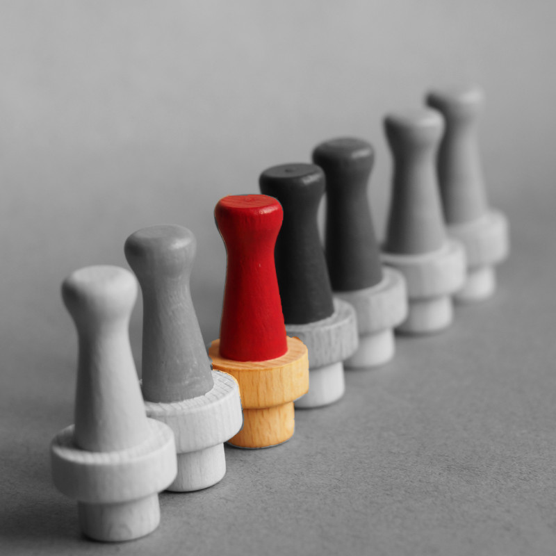 6er-Filznadelgriff aus Holz - Rot