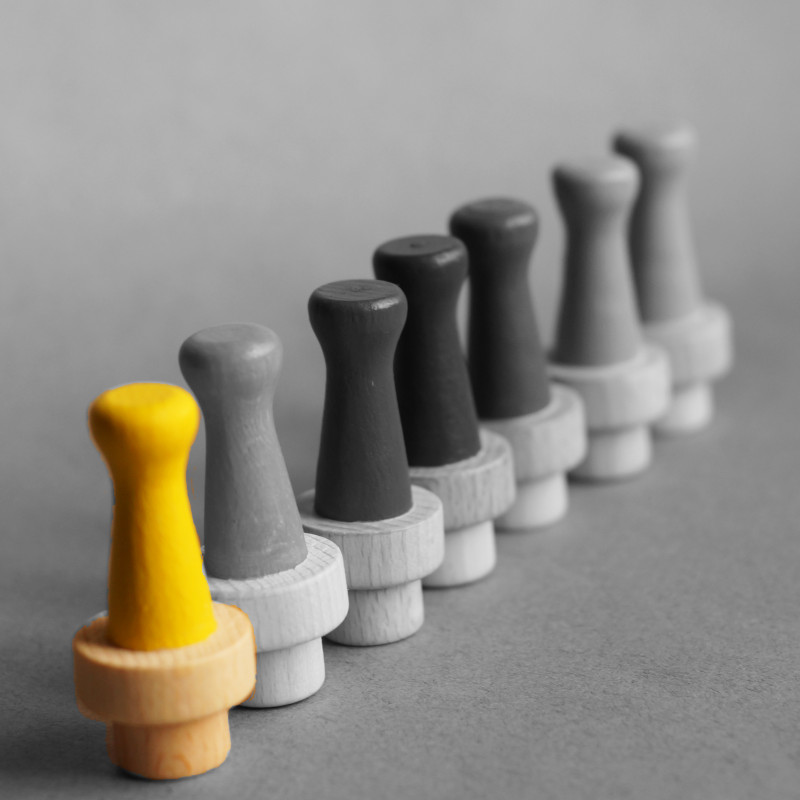 6er-Filznadelgriff aus Holz - Gelb