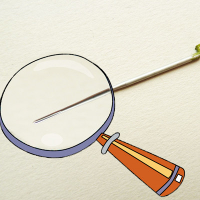 Gabelnadel - fein - oliv Markierung