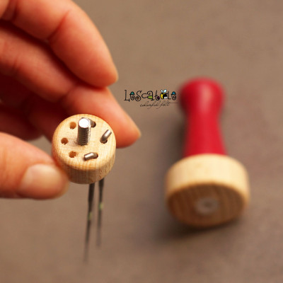 6er-Filznadelgriff aus Holz