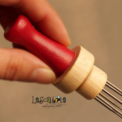 6er-Filznadelgriff aus Holz