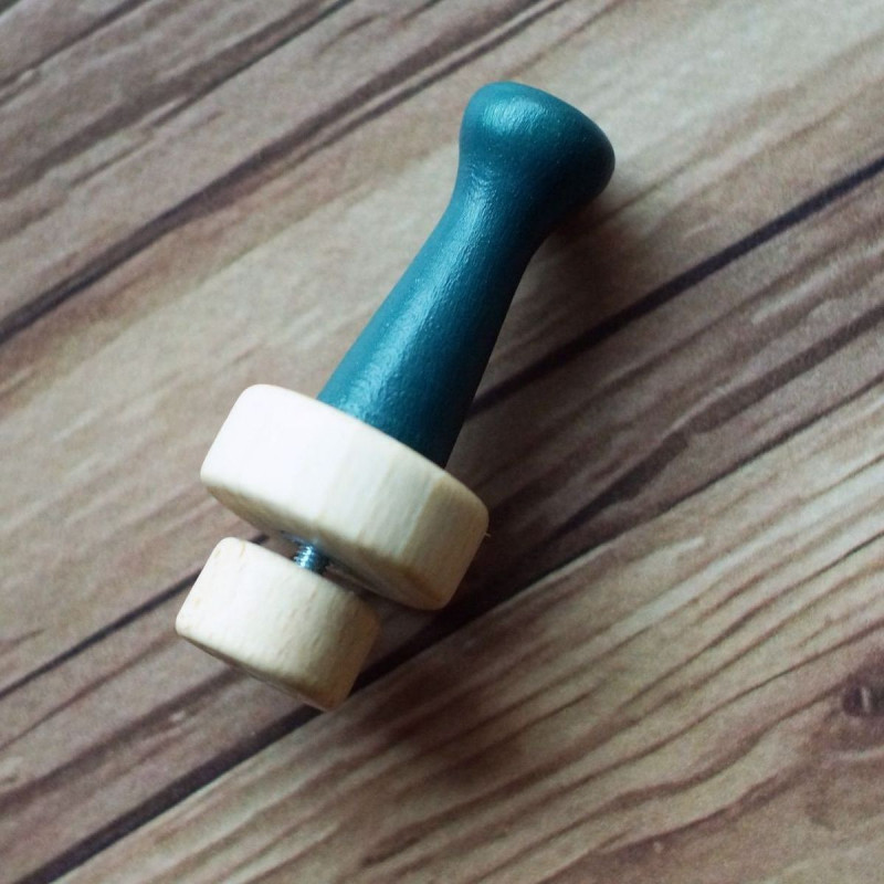 6er-Filznadelgriff aus Holz in  hübschen Kreidefarben - Petrol