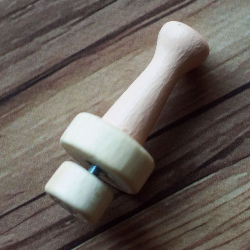 6er-Filznadelgriff aus Holz in  hübschen Kreidefarben - Lachs