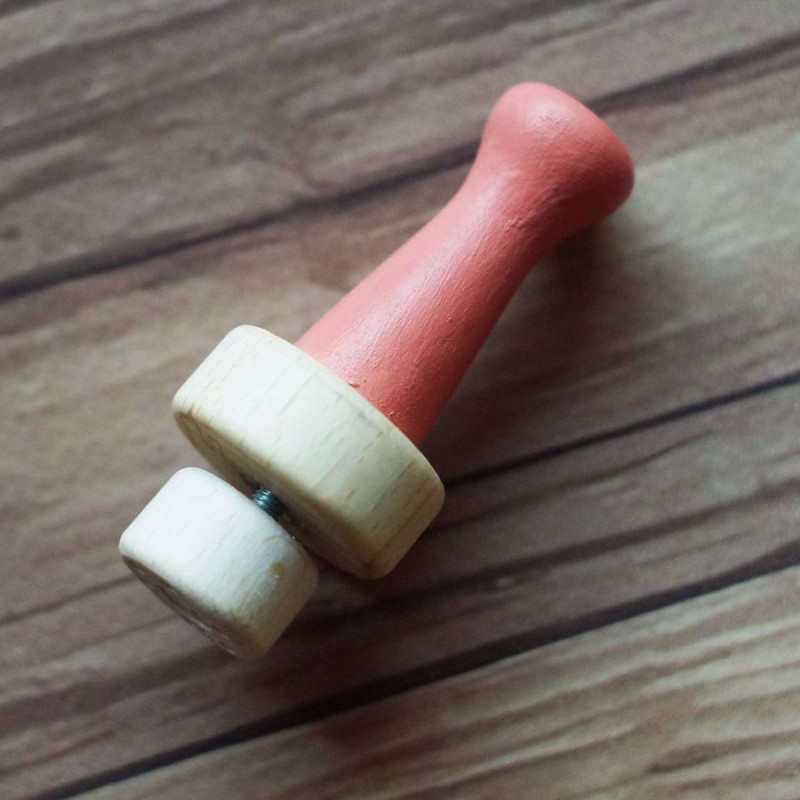 6er-Filznadelgriff aus Holz in  hübschen Kreidefarben - Koralle