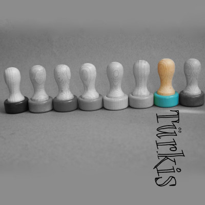 9er-Filznadelgriff aus Holz - Türkis