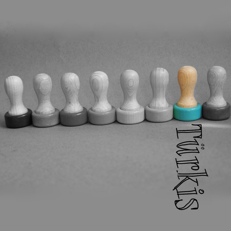 9er-Filznadelgriff aus Holz - Türkis