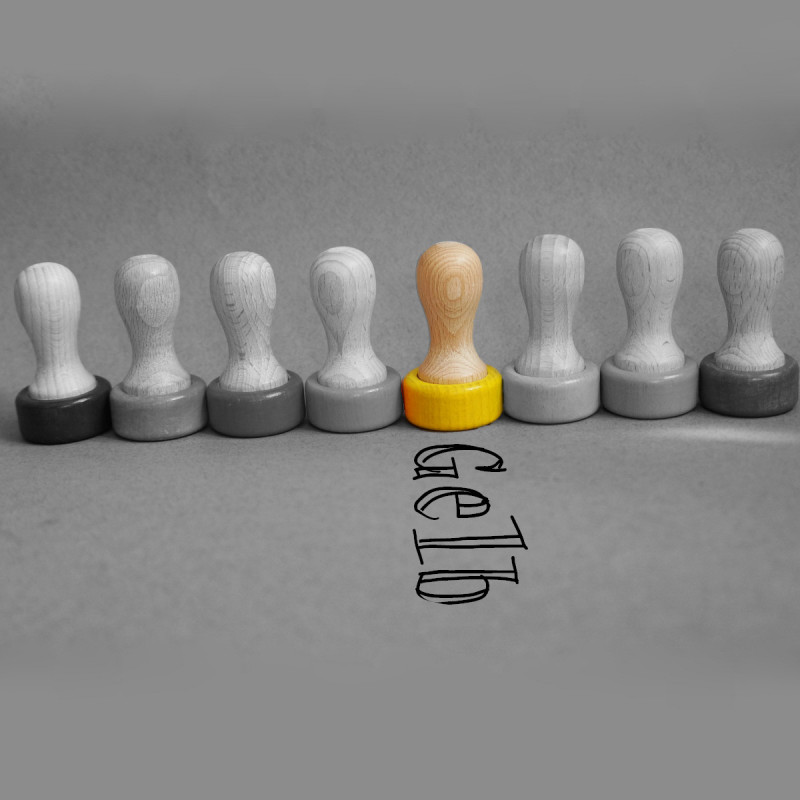 9er-Filznadelgriff aus Holz - Gelb