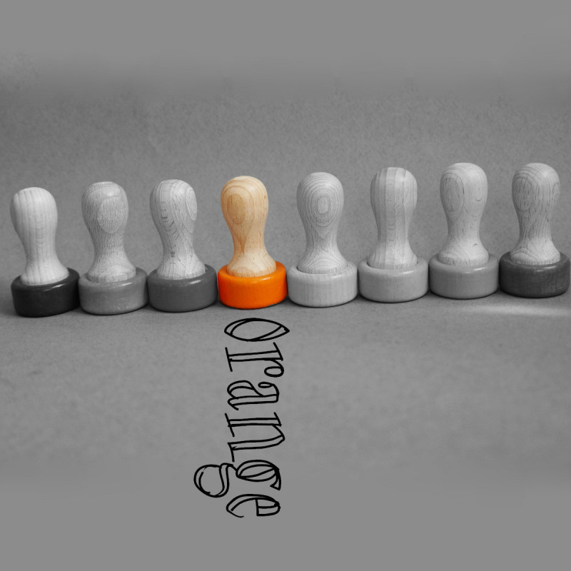 9er-Filznadelgriff aus Holz - Orange