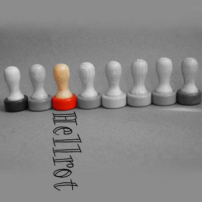 9er-Filznadelgriff aus Holz - Hellrot