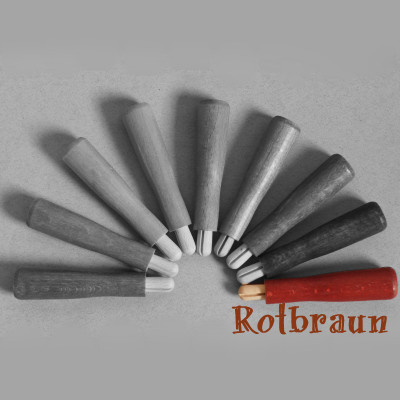 Großer Filznadelgriff aus Holz - Rotbraun