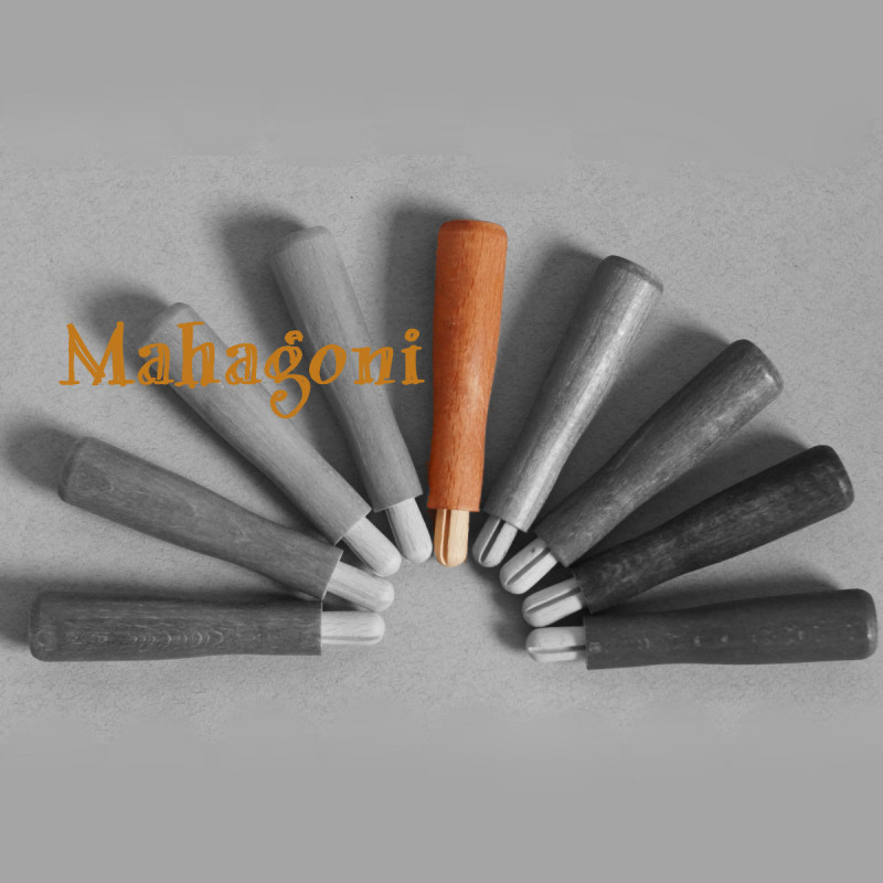 Großer Filznadelgriff aus Holz - Mahagoni