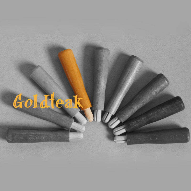Großer Filznadelgriff aus Holz - Goldteak